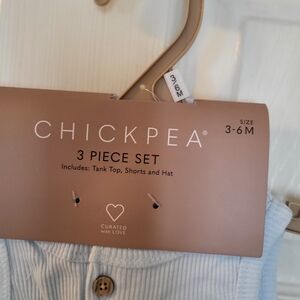 Chickpea 3-Piece Baby Set in Light Blue (3-6) Months